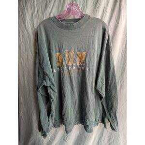 Vintage B.U.M. Equipment Long Sleeve Sweatshirt Green Crewneck Mens‎ Size M
